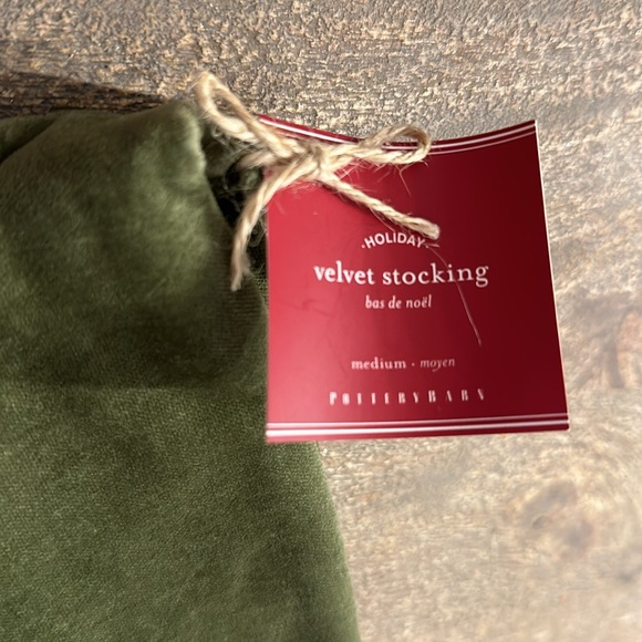 Pottery Barn Velvet Red and Green stocking NWT - Picture 2 of 4